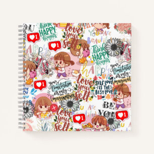 Cute Motivational – Positive Quote Kawaii  Notebook