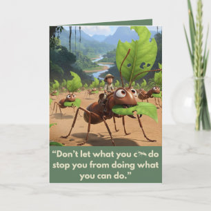 Cute motivational slogan greeting card