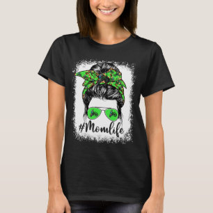 Cute Motocross Mum Life Messy Bun Game Day Mother T-Shirt