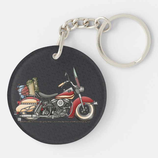 Cute Motorcycle Key Ring (Back)