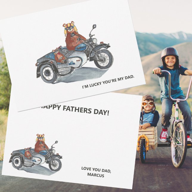Cute Motorcycle with Sidecar Bears Father's Day  (Creator Uploaded)