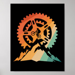 Cute Mountain Bike Art For Men Women Offroad Mount Poster