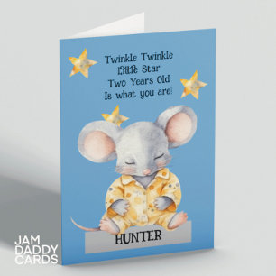 Cute Mouse 2nd Birthday Card