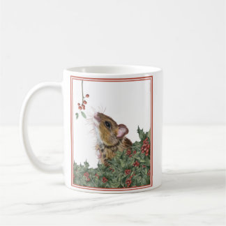 Cute Mouse and Holly Christmas Mug