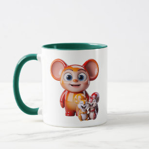 Cute Mouse And Squirrels Cartoon Mug