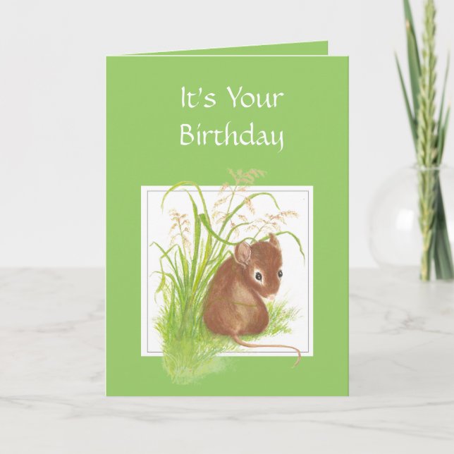 Cute Mouse, Birthday Friend Card (Front)