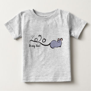 Cute Mouse Cartoon Lunar Rat New Year 2020 Baby 2 Baby T-Shirt