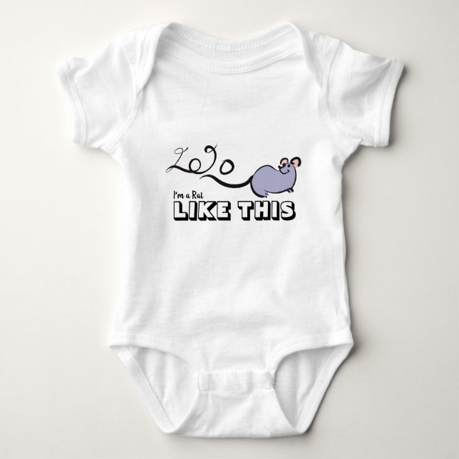 Cute Mouse Cartoon Rat New Year 2020 Baby Bodysuit (Front)