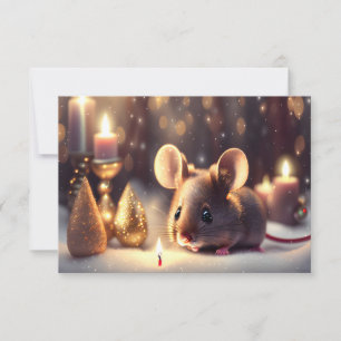 Cute mouse celebrates Christmas - Christmas Party Invitation