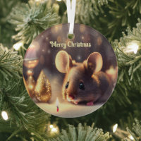 Cute mouse celebrates Christmas, custom