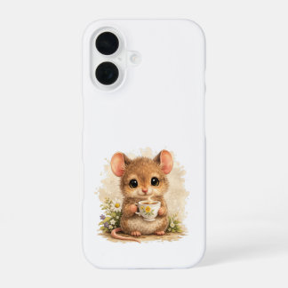Cute Mouse Coffee iPhone 16 Case Kawaii