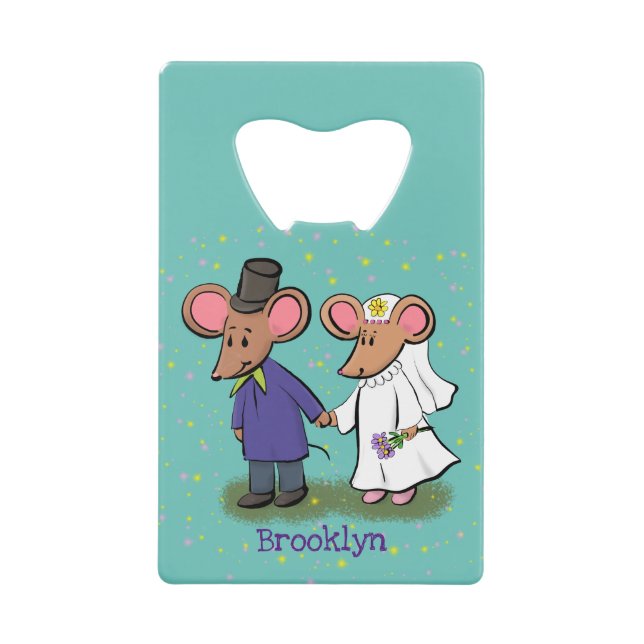 Cute mouse couple cartoon illustration (Front)