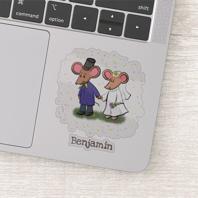 Cute mouse couple cartoon illustration (Detail)