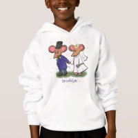 Cute mouse couple cartoon illustration