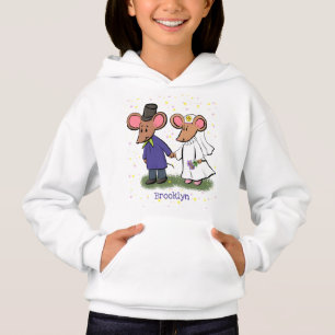Cute mouse couple cartoon illustration