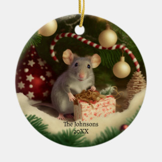 Cute Mouse custom text/textless Metal Ornament