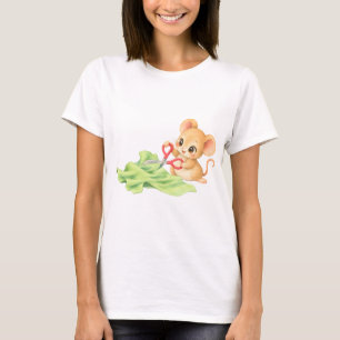 Cute mouse cuts fabric to size T-Shirt