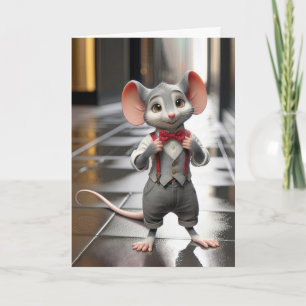 Cute Mouse For Getting Older Birthday Card