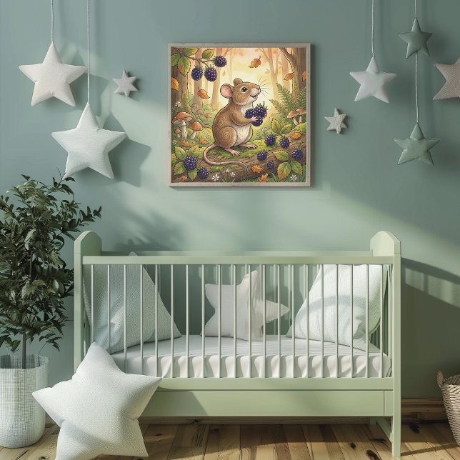 Cute Mouse Forest Animals Nursery Poster (Creator Uploaded)