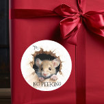 Cute Mouse gift No Peeking  Classic Round Sticker<br><div class="desc">This design may be personalised in the area provided by changing the photo and/or text. Or it can be customised by clicking Personalise this Template and then choosing the click to customise further option and delete or change the colour of the background, add text, change the text colour or style,...</div>