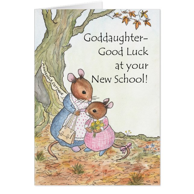 Cute Mouse Good Luck New School Goddaughter (Front)