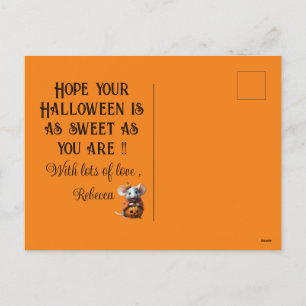 cute mouse halloween personalised custom card 