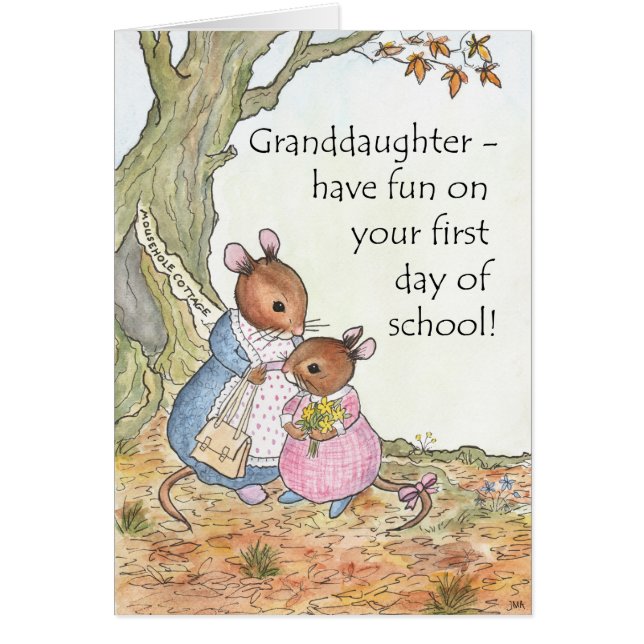 Cute Mouse Have fun New School Granddaughter (Front)