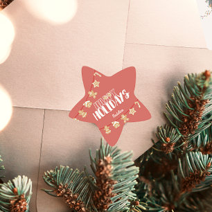 cute mouse holiday present star sticker