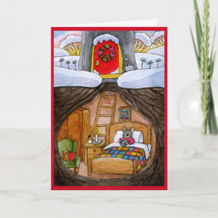 Cute Mouse Hygge or Christmas card or invitation