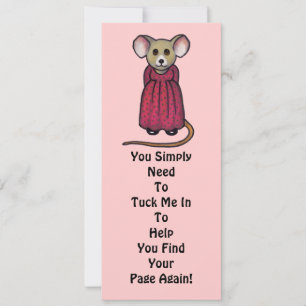 Cute Mouse in Colour Pencil: Bookmark: "Tuck Me In