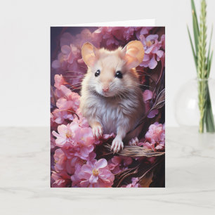 Cute Mouse in the Flowers All Occasions Card