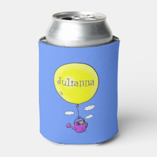 Cute mouse in watering can with balloon cartoon cooler