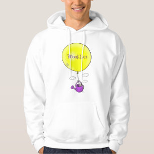 Cute mouse in watering can with balloon cartoon hoodie