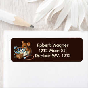 Cute mouse lovers mailing return address label