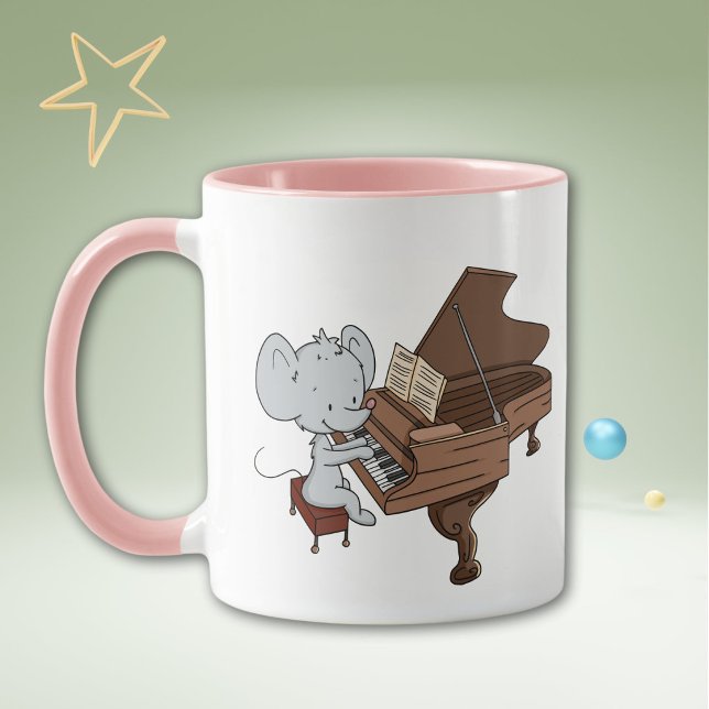 Cute Mouse Musician Pianist Personalised Mug (Creator Uploaded)