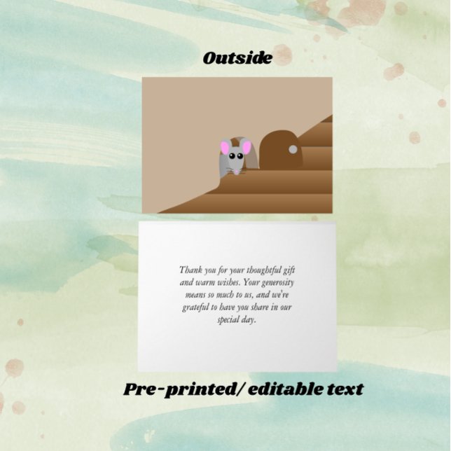 Cute Mouse Personalised Thank You Card (Creator Uploaded)