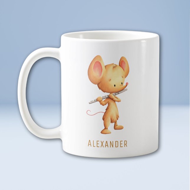 Cute Mouse Playing Flute Coffee Mug (Creator Uploaded)