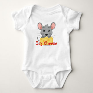 Cute Mouse Say Cheese Baby Bodysuit