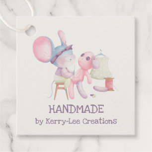 Cute Mouse Sewing Craft Handmade Personalised Favour Tags