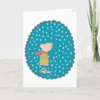 Cute Mouse Singing Christmas Carols in Blue