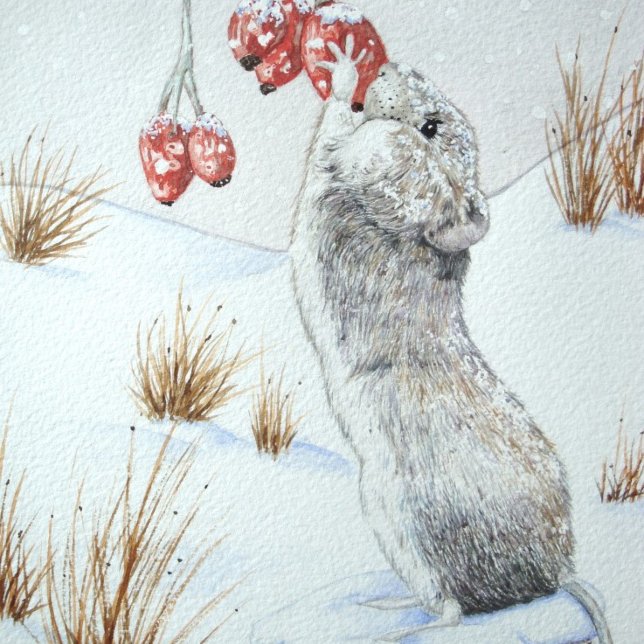 Cute mouse snow scene wildlife for chrismas jigsaw puzzle (Creator Uploaded)