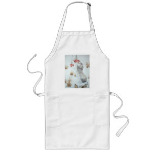 cute mouse snow scene wildlife painting art design long apron