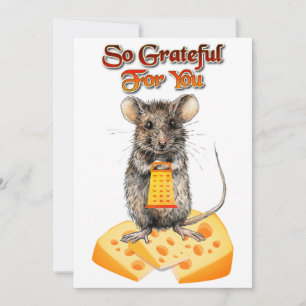 Cute Mouse So Grateful for You Greeting Card