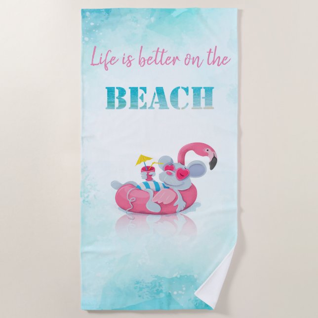 Cute Mouse  Stylish Beach Beach Towel (Front)