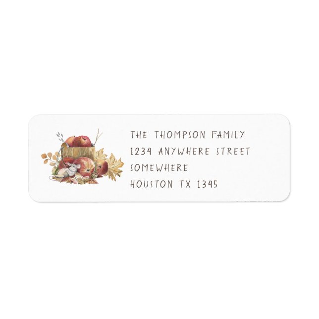 Cute Mouse Thanksgiving Return Name Address Label (Front)