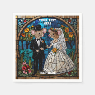 Cute Mouse Wedding Couple Napkin
