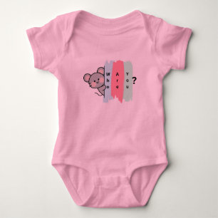 Cute Mouse "Who Are You?" Baby Bodysuit