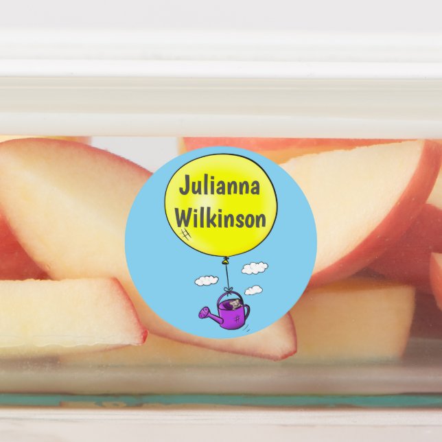 Cute mouse with balloon personalised cartoon (Affixed)