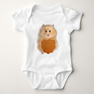 Cute mouse with biscuit by BabyLaia Baby Bodysuit