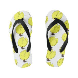 Cute mouse with cheese cartoon illustration kid's thongs